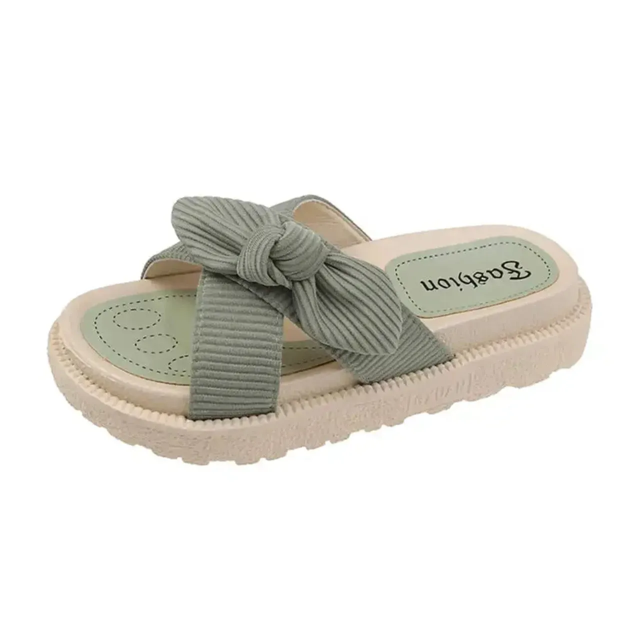 Merendy Beiggan Open-Toe Flat-Heel Platform Slide Sandals