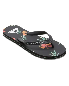 Molokai Art II Flip Flops in Black, Orange & Green