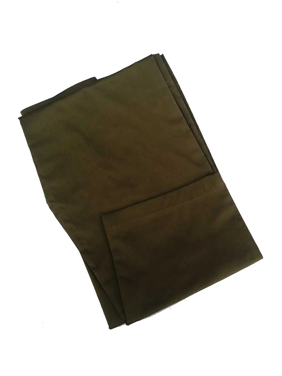 Nabeel Aqeel Kurta Pajama Cotton Reguler Olive with Navy Piping Collar/Cuff Gold Antique Button Men NKPR0008