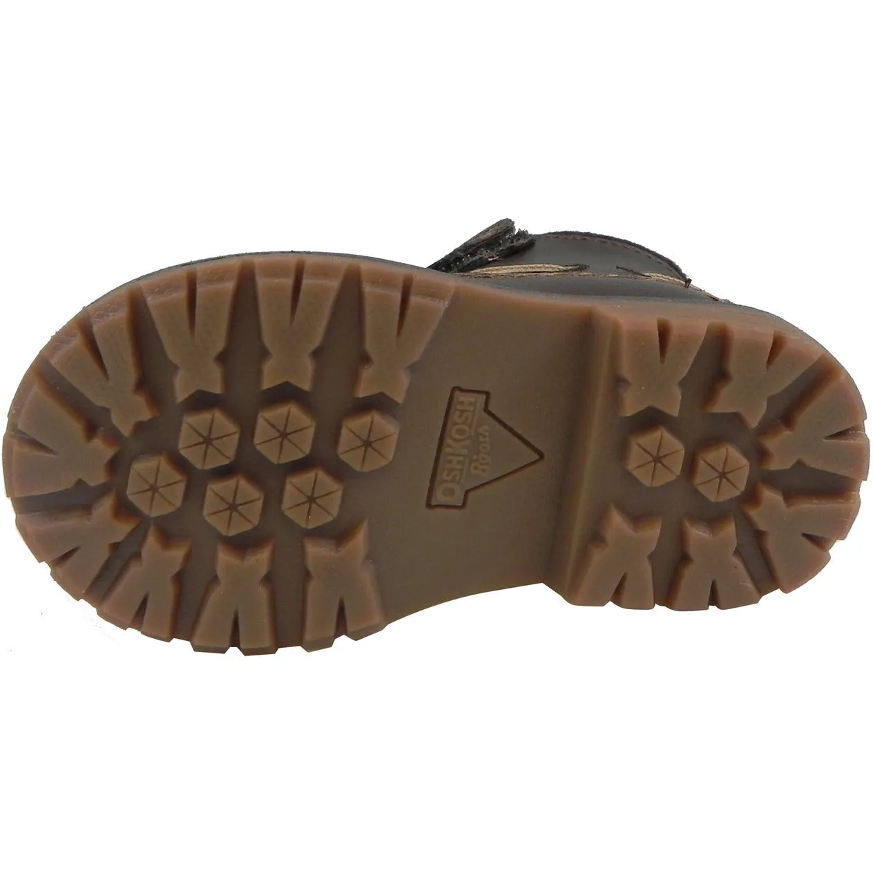 OshKosh Boy's Joey Classic Leather Stretch Laces Hook and Loop Slip On Boots Brown
