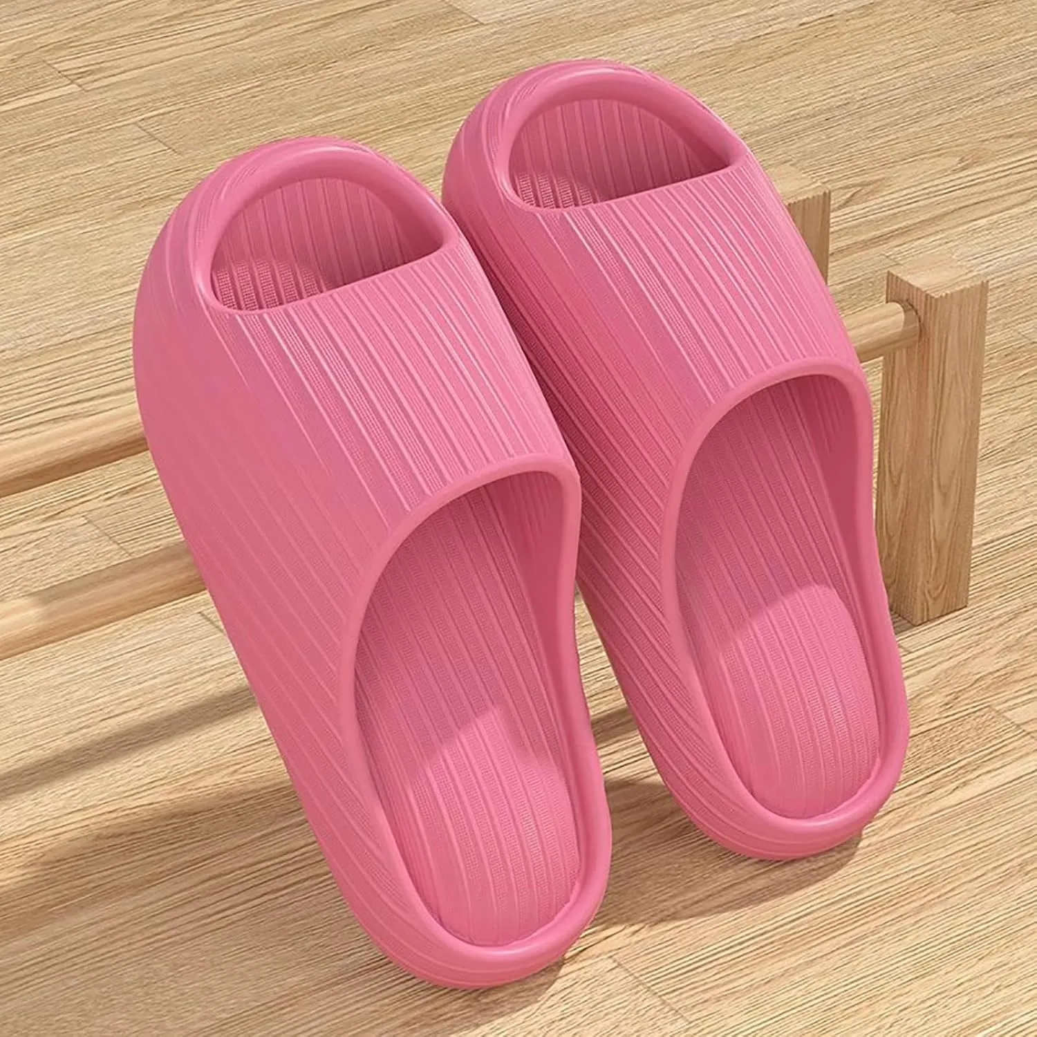 Pillow Slippers for Women and Men Summer Shower Slides Non Slip Quick Drying Bathroom Sandals Thick Sole Mens Slides