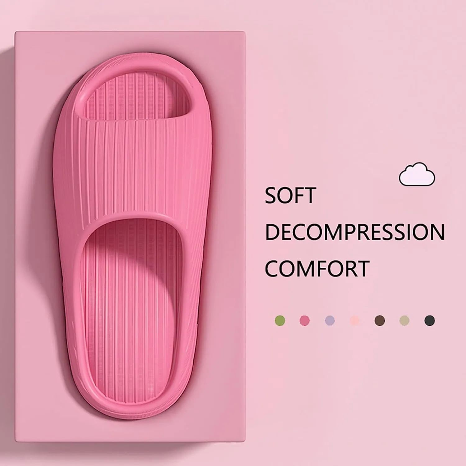 Pillow Slippers for Women and Men Summer Shower Slides Non Slip Quick Drying Bathroom Sandals Thick Sole Mens Slides