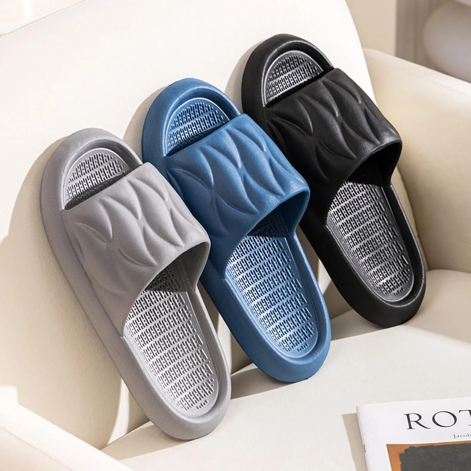 Shower Sandals Men's Shower Shoes Slippers Men Slides Waterproof Slippers for Women Bathroom House and Pool Sandals
