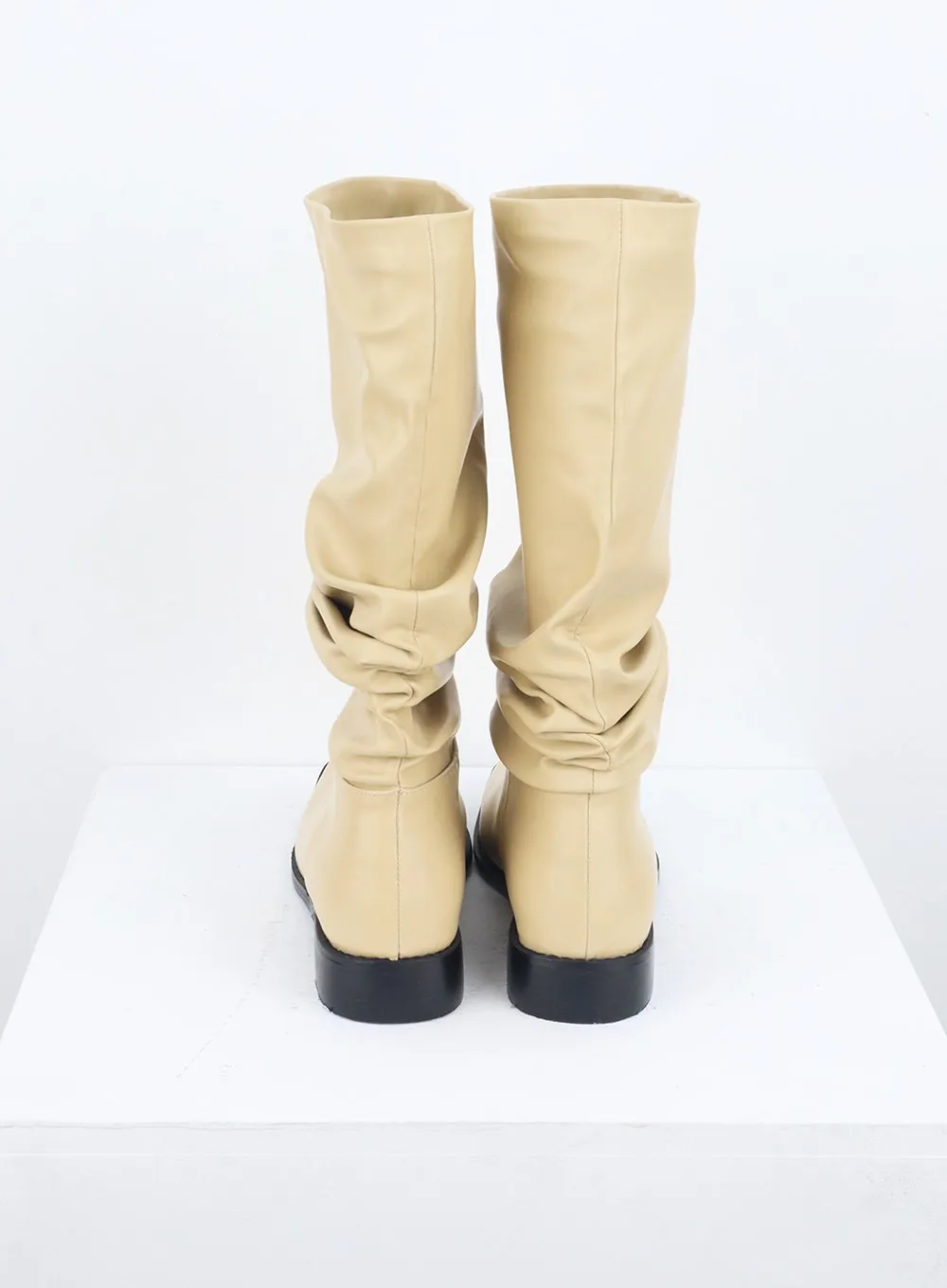 Square Toe Mid-Calf Boots CU329