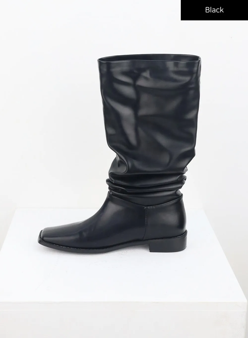 Square Toe Mid-Calf Boots CU329
