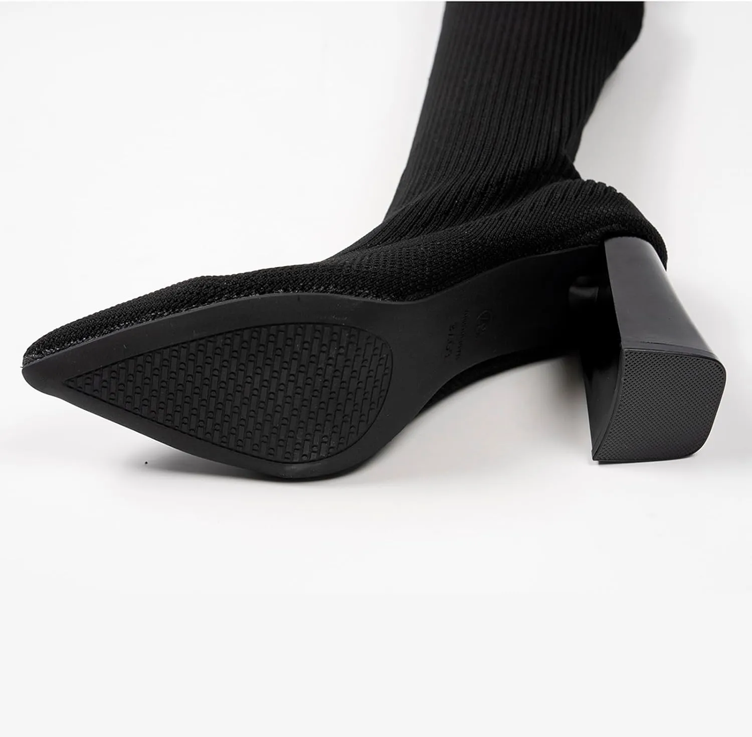 Stretch High Heeled Women's Fashion Over The Knee High Chunky Color Boots Solid Women's Boots Women Shoes