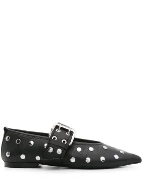 studded leather ballerina shoes