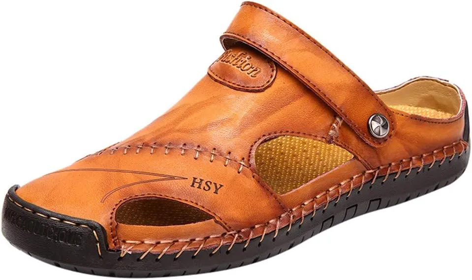 Summer Beach Casual Outdoor Shoes Breathable Sandals Leather Men's sandals Slide Slippers