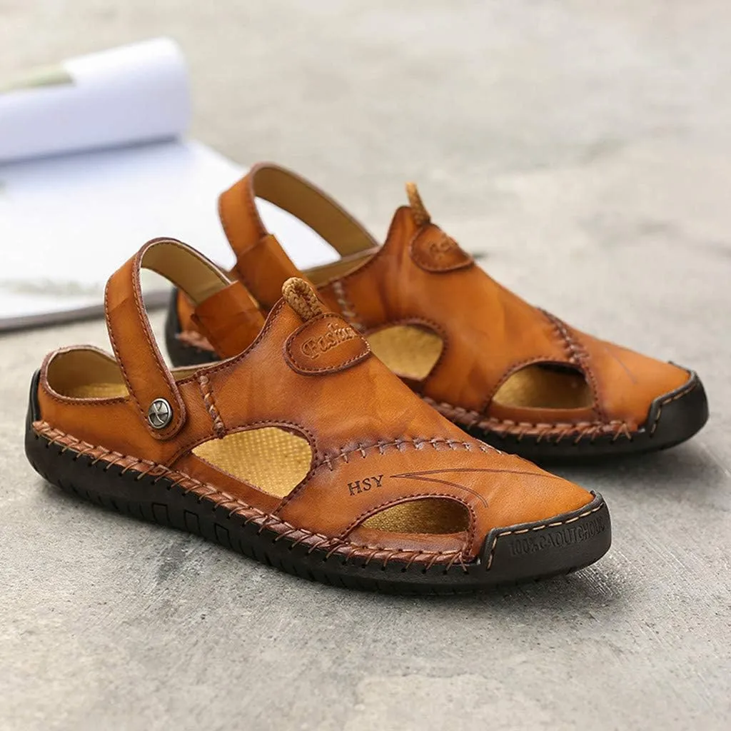 Summer Beach Casual Outdoor Shoes Breathable Sandals Leather Men's sandals Slide Slippers
