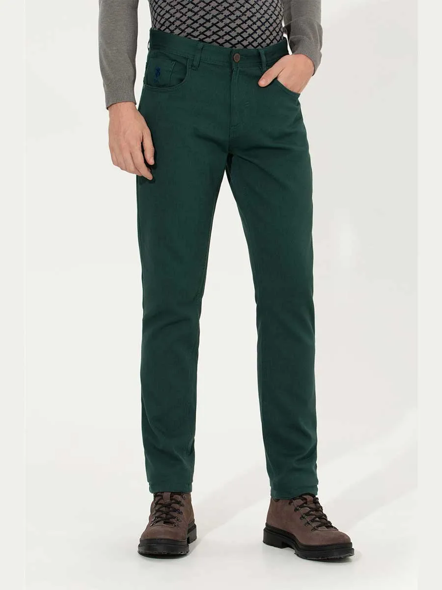 US Polo Assn Men Chino Slim Dark Green VR079 USPA USPCH106