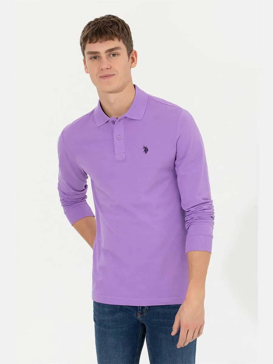 USPA Polo Shirt Men Lilac VR034 USPOM152 Full Sleeve US Polo Assn.