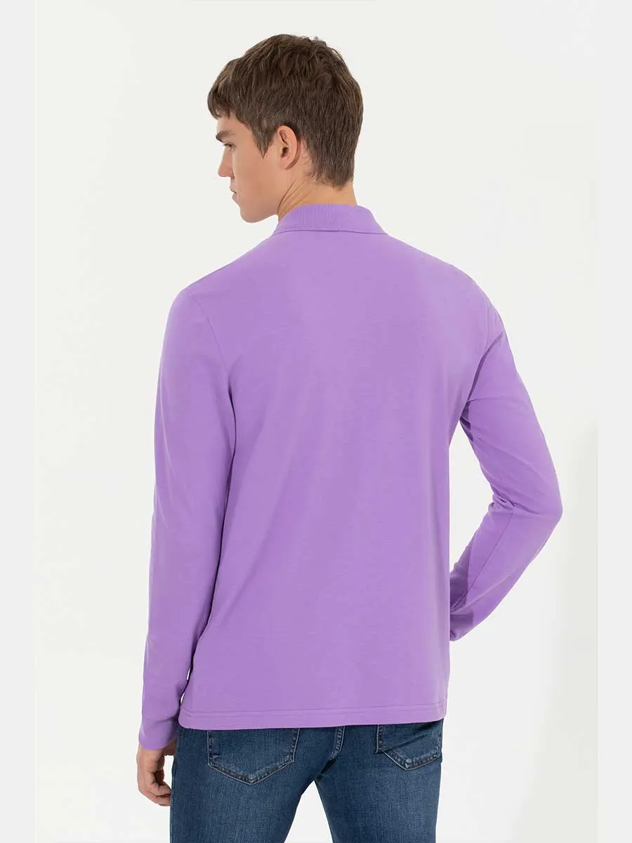USPA Polo Shirt Men Lilac VR034 USPOM152 Full Sleeve US Polo Assn.