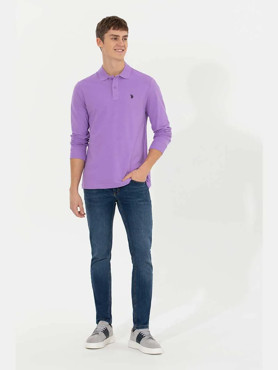 USPA Polo Shirt Men Lilac VR034 USPOM152 Full Sleeve US Polo Assn.