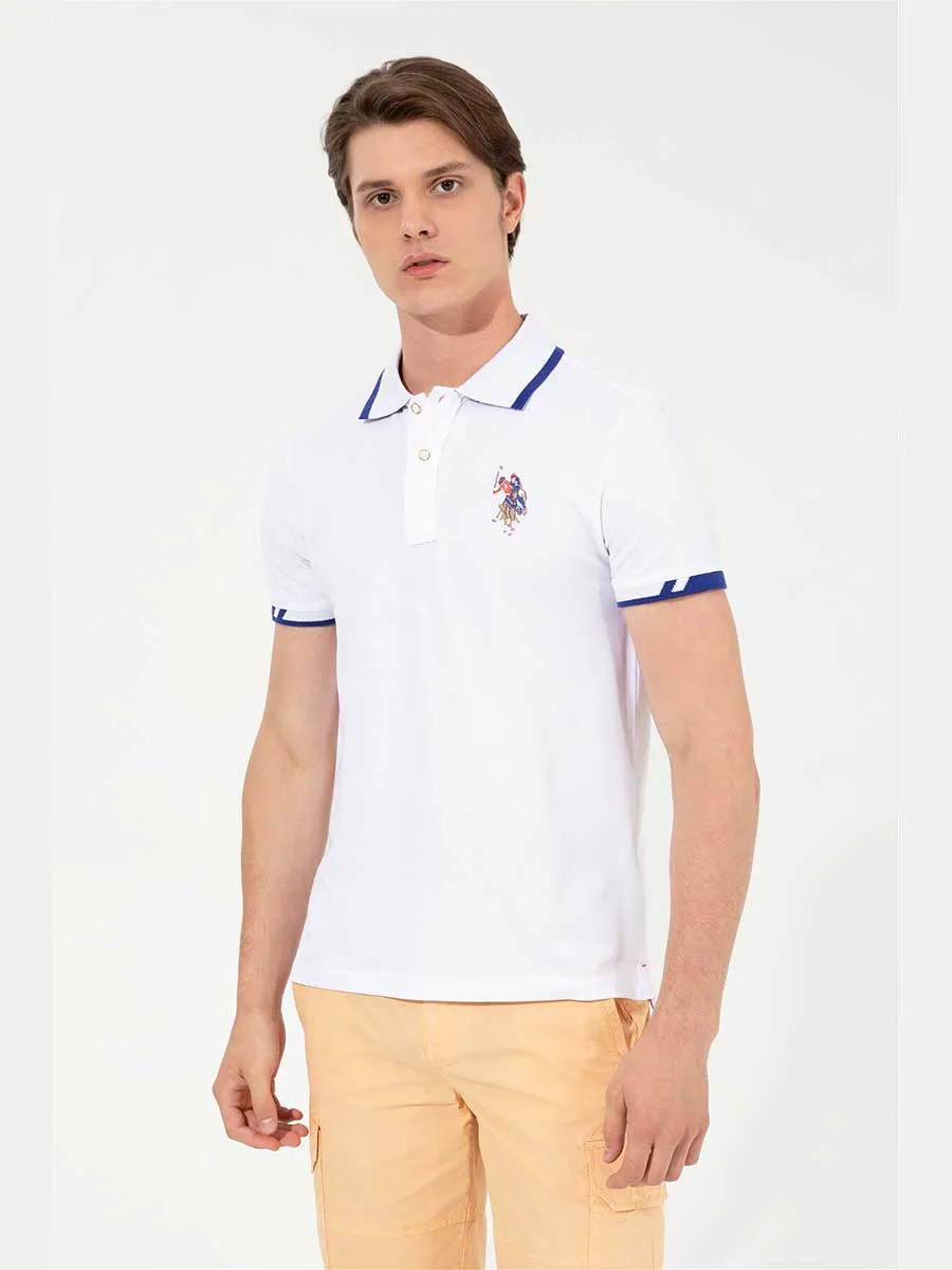 USPA Polo Shirt Men White VR013 USPOM139 MC Big Pony #3 US Polo Assn.