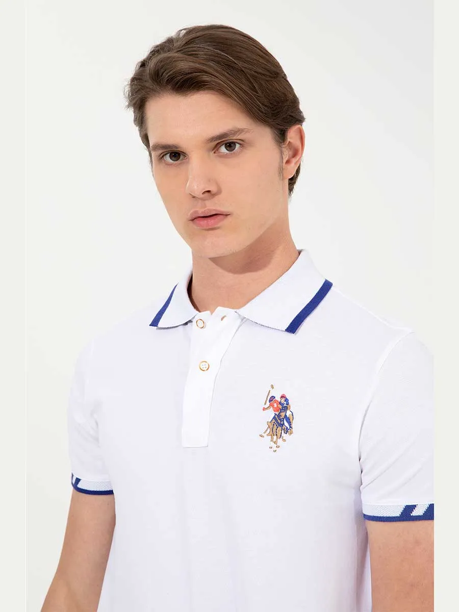 USPA Polo Shirt Men White VR013 USPOM139 MC Big Pony #3 US Polo Assn.