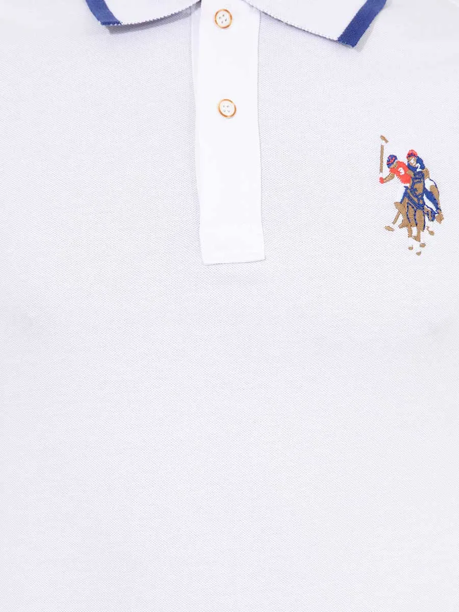 USPA Polo Shirt Men White VR013 USPOM139 MC Big Pony #3 US Polo Assn.