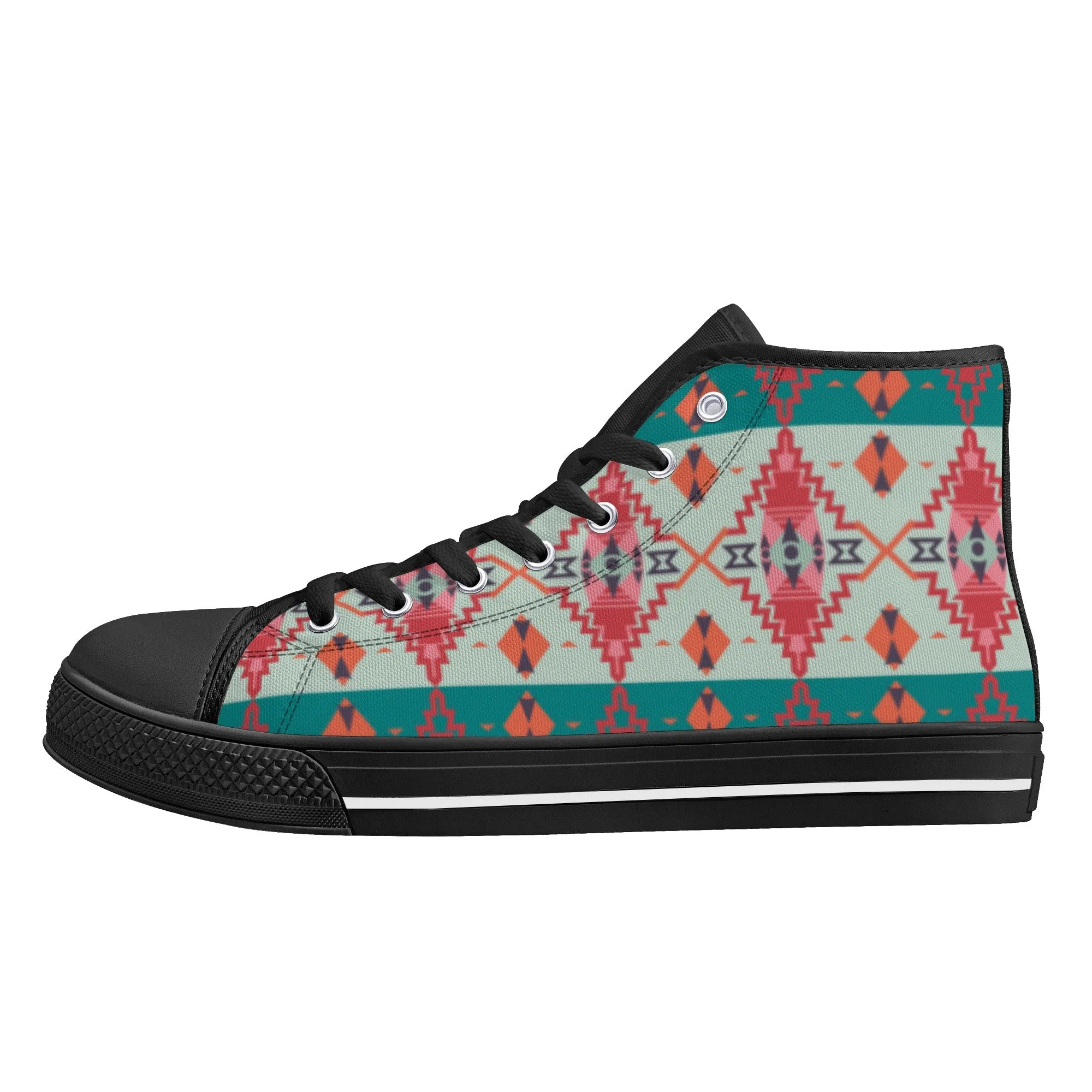 Women's High Top Canvas Shoes Sahara Sunset Print Southwestern Boho