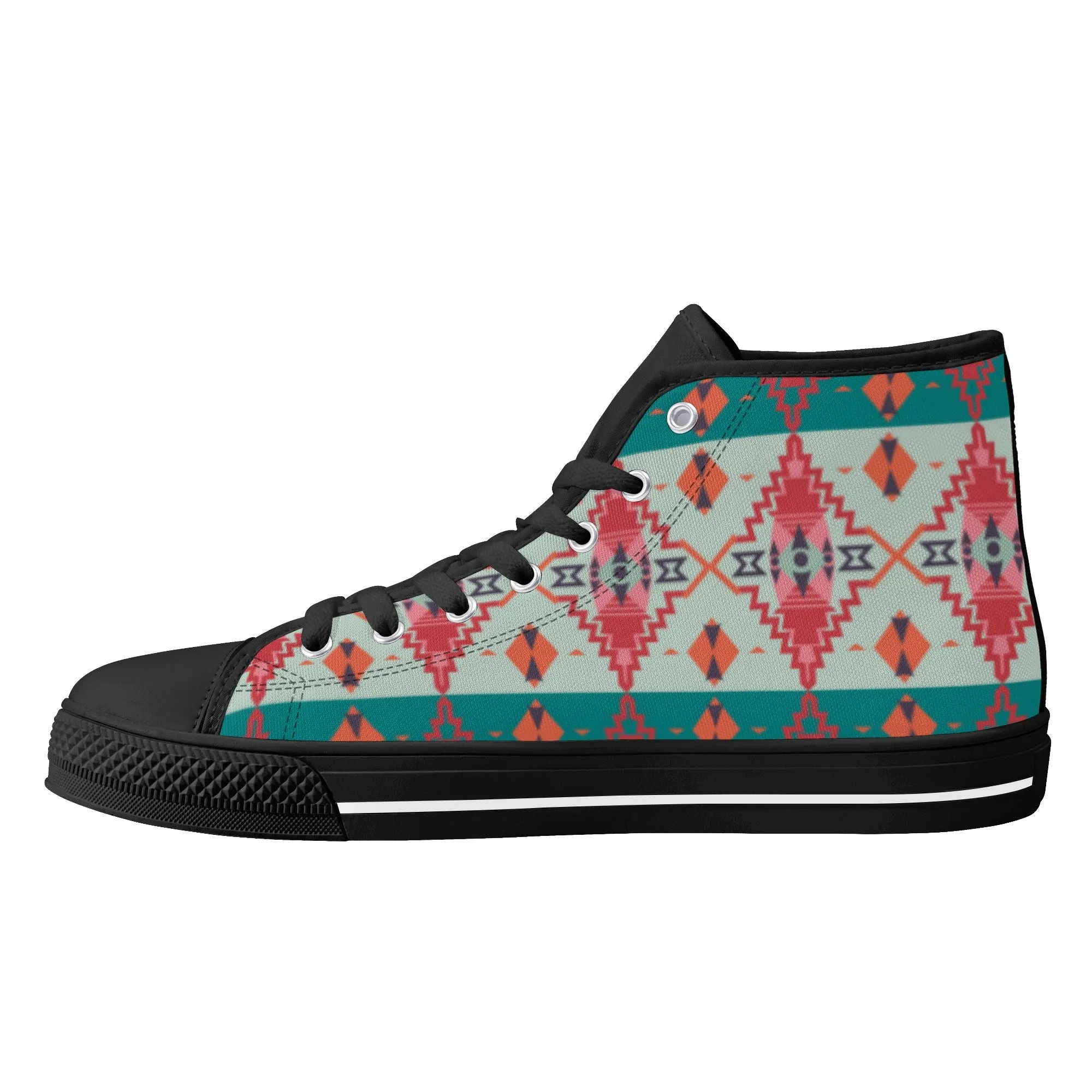Women's High Top Canvas Shoes Sahara Sunset Print Southwestern Boho