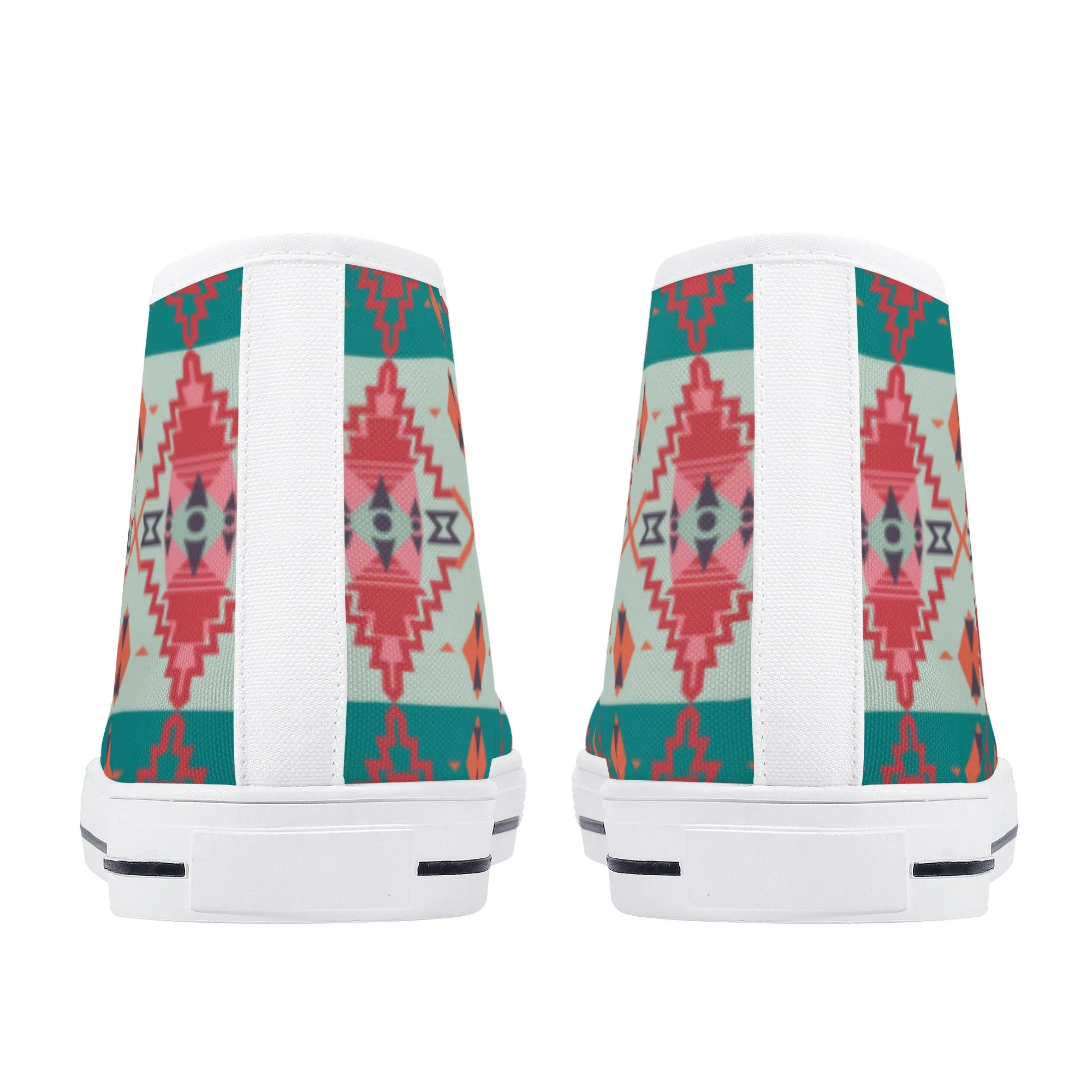 Women's High Top Canvas Shoes Sahara Sunset Print Southwestern Boho