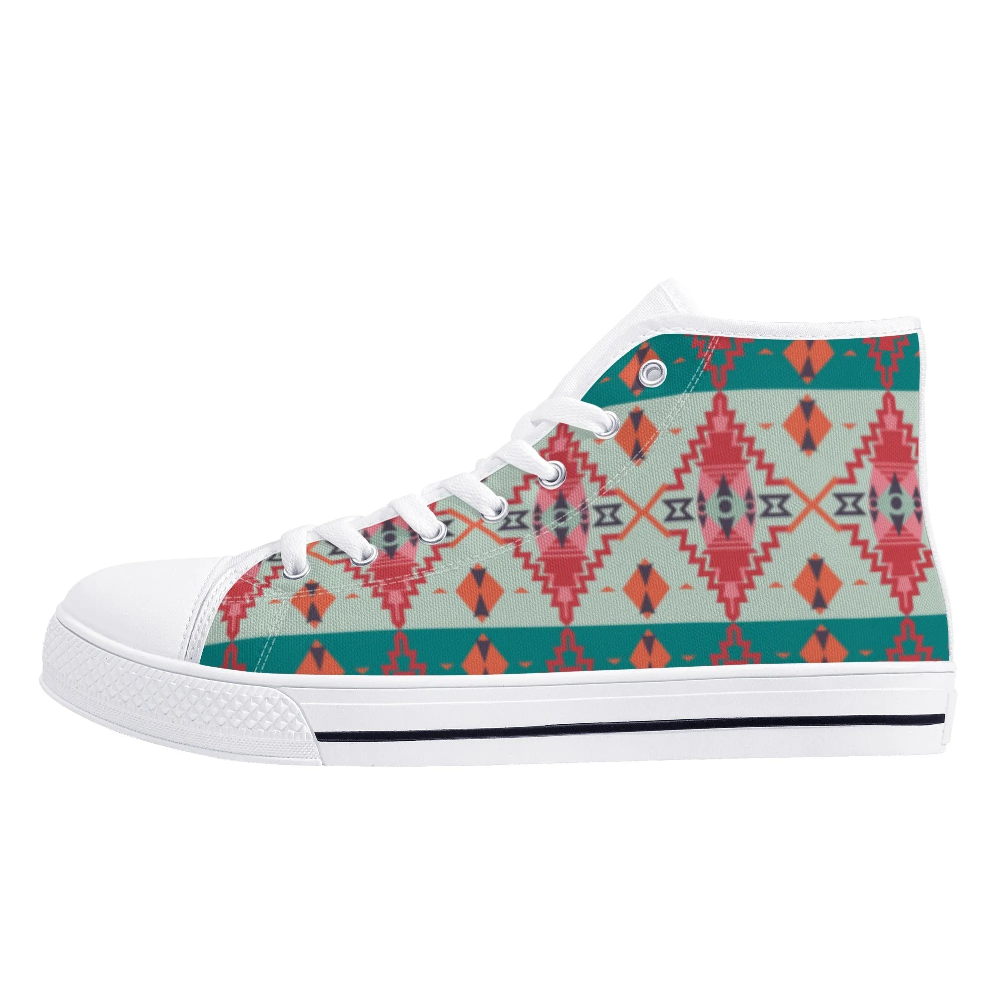 Women's High Top Canvas Shoes Sahara Sunset Print Southwestern Boho