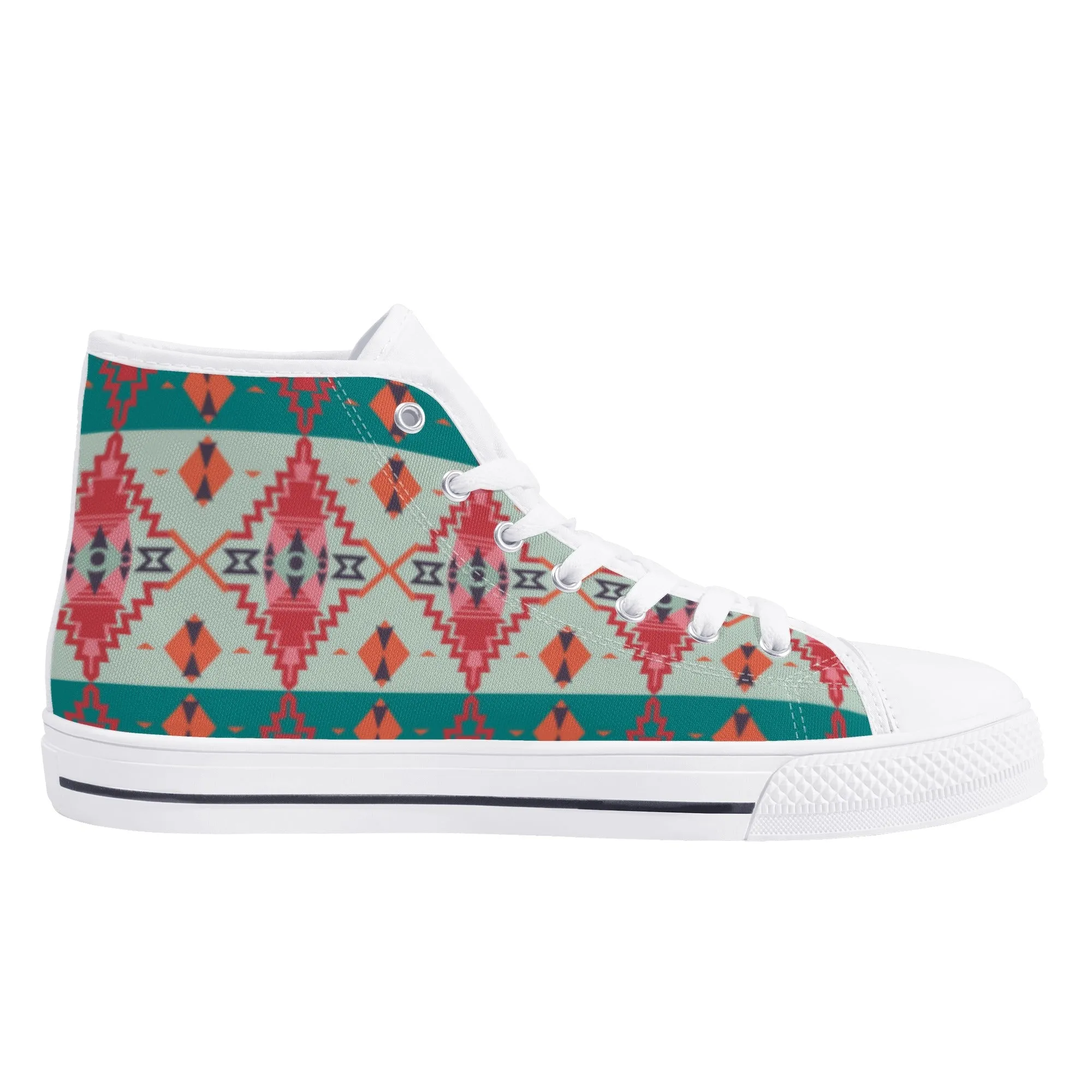 Women's High Top Canvas Shoes Sahara Sunset Print Southwestern Boho
