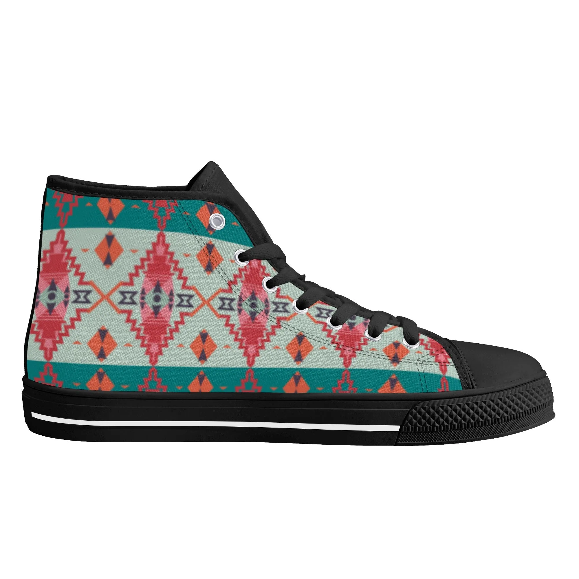 Women's High Top Canvas Shoes Sahara Sunset Print Southwestern Boho