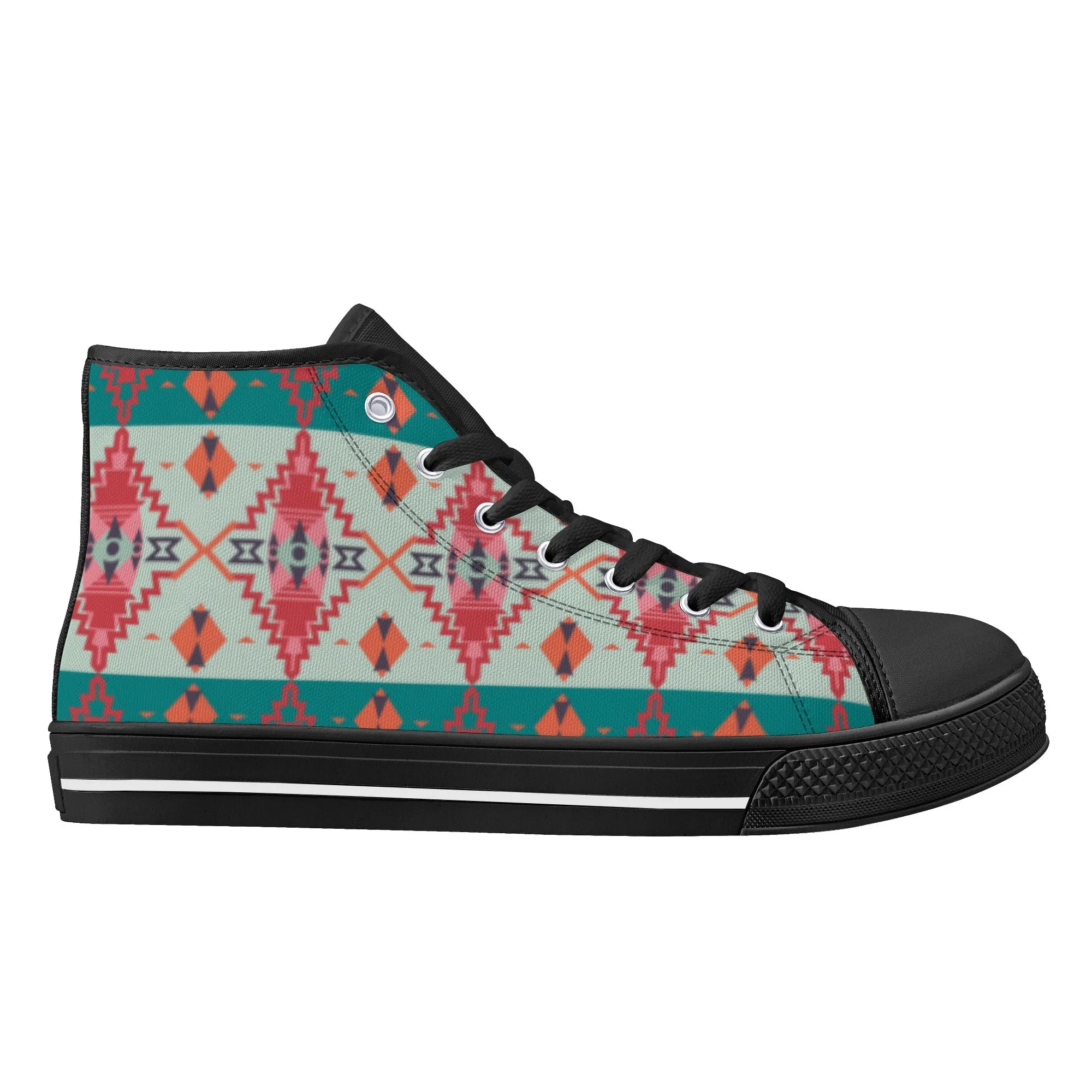 Women's High Top Canvas Shoes Sahara Sunset Print Southwestern Boho