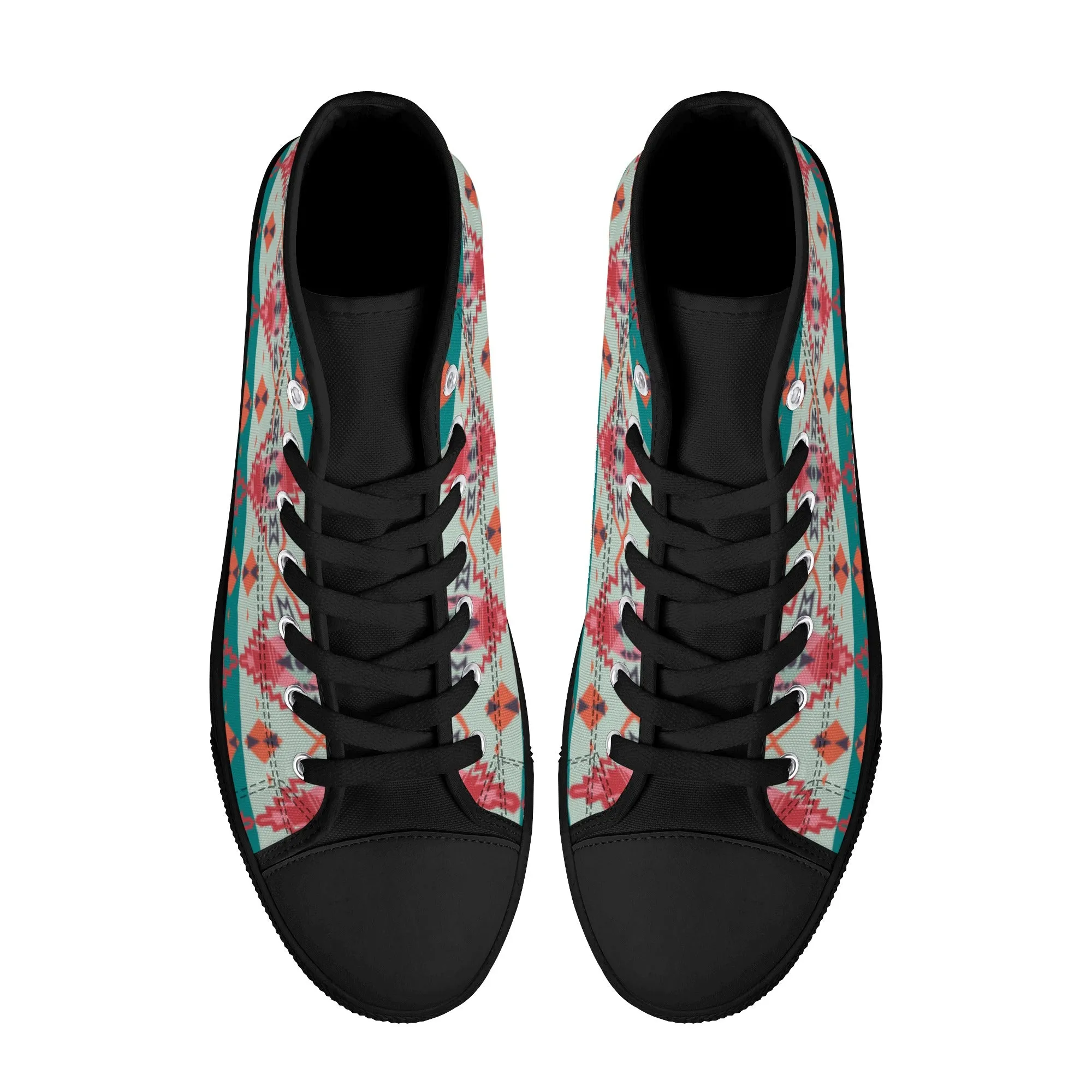 Women's High Top Canvas Shoes Sahara Sunset Print Southwestern Boho