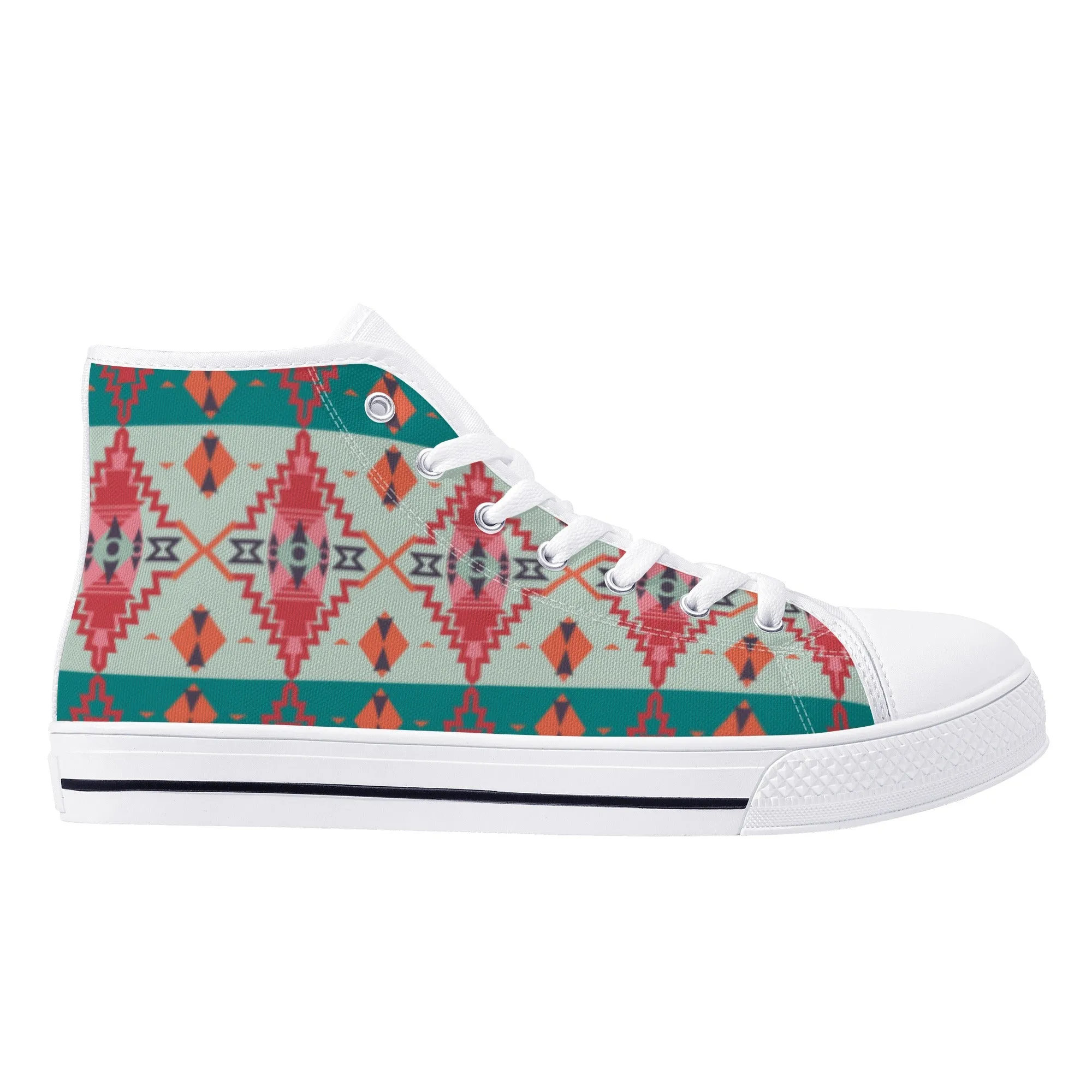 Women's High Top Canvas Shoes Sahara Sunset Print Southwestern Boho