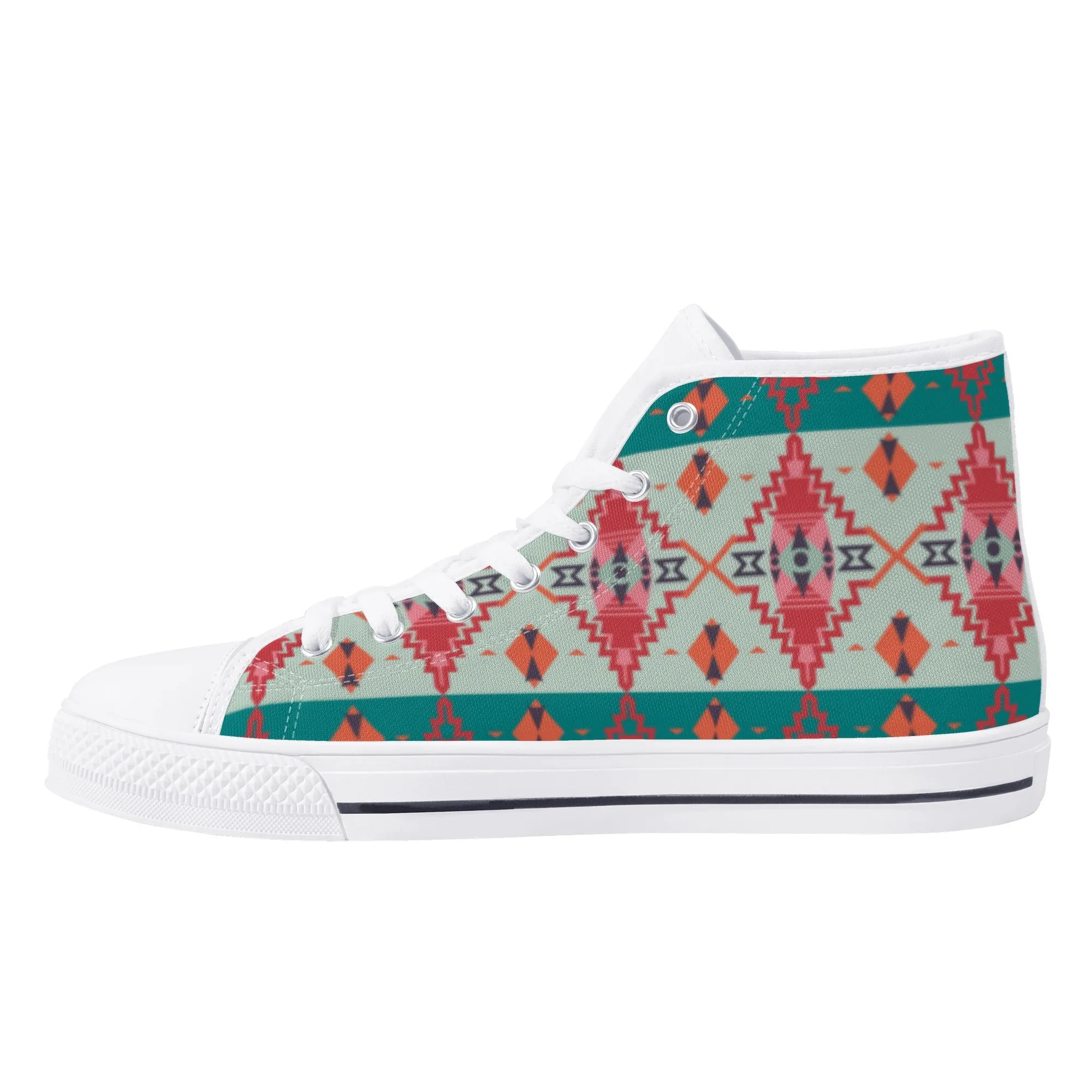 Women's High Top Canvas Shoes Sahara Sunset Print Southwestern Boho