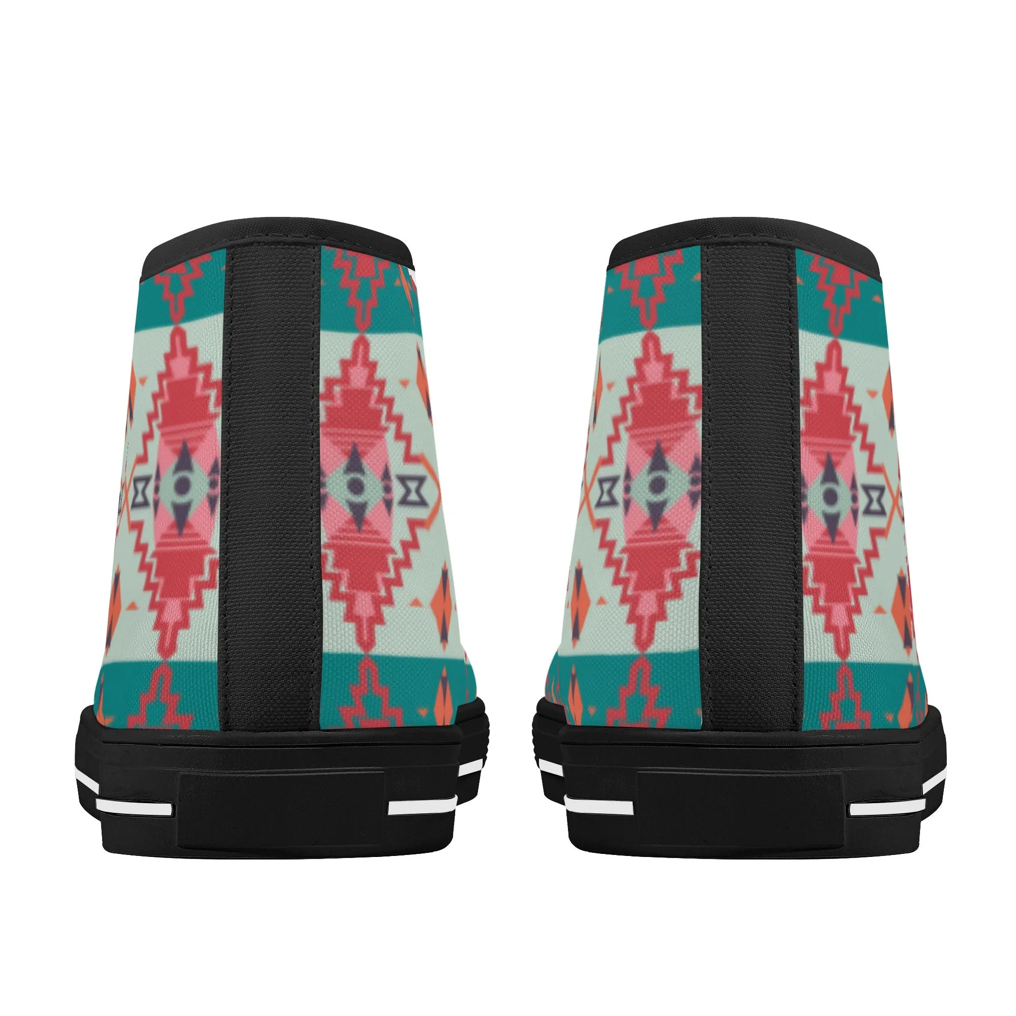 Women's High Top Canvas Shoes Sahara Sunset Print Southwestern Boho