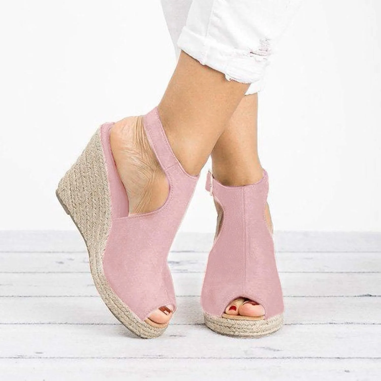 Women's Sandals Women Platform Wedge Sandal Girls Ladies Ankle Strap Open Toe Comfortable Dress