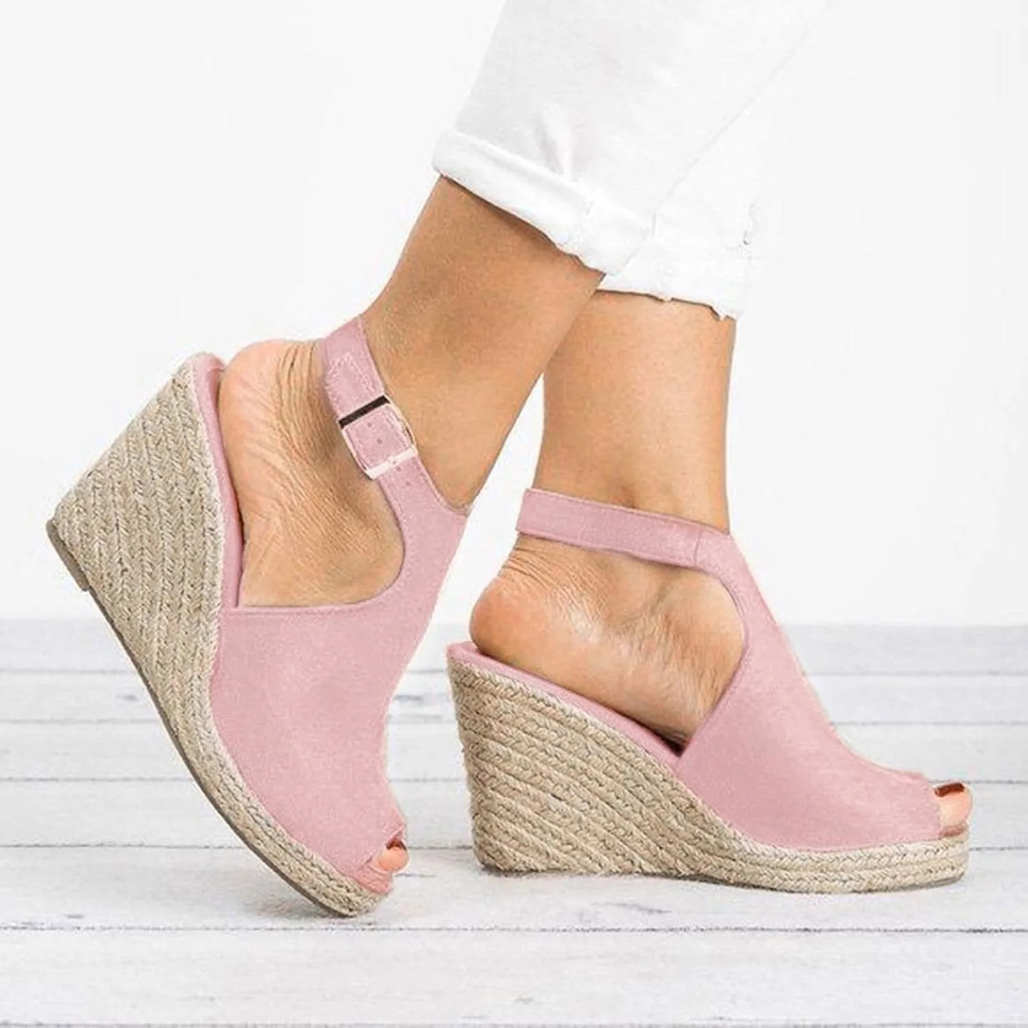 Women's Sandals Women Platform Wedge Sandal Girls Ladies Ankle Strap Open Toe Comfortable Dress
